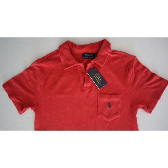 Polo Ralph Lauren Men's Sz Small Red Custom Slim Fit Terry S/S Polo Shirt $95 - Picture 6 of 10